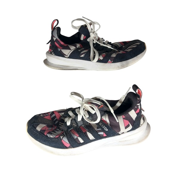 adidas Shoes - Adidas SL Loop Runner Womens 7.5 Black Pink Geometric Print Sneakers C75347